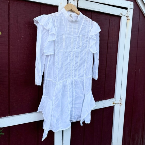 Isabel Marant Étoile Alba Ruffle-Trimmed Embroidered Dress - Picture 9 of 16